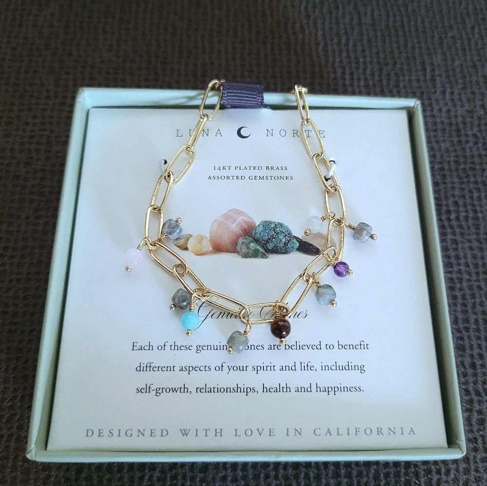 ✨️HP✨️ Luna🌙 Norte Multiple Gemstone Bead Bracelet - NIB - Picture 10 of 16